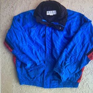 Vibrant Blue and Red Windbreaker for Men
